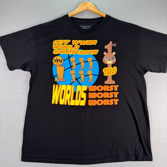 World Worst Damaged Property WWBA T-Shirt Mens 2XL Black Hoop Expo Champ Graphic - Picture 1 of 9